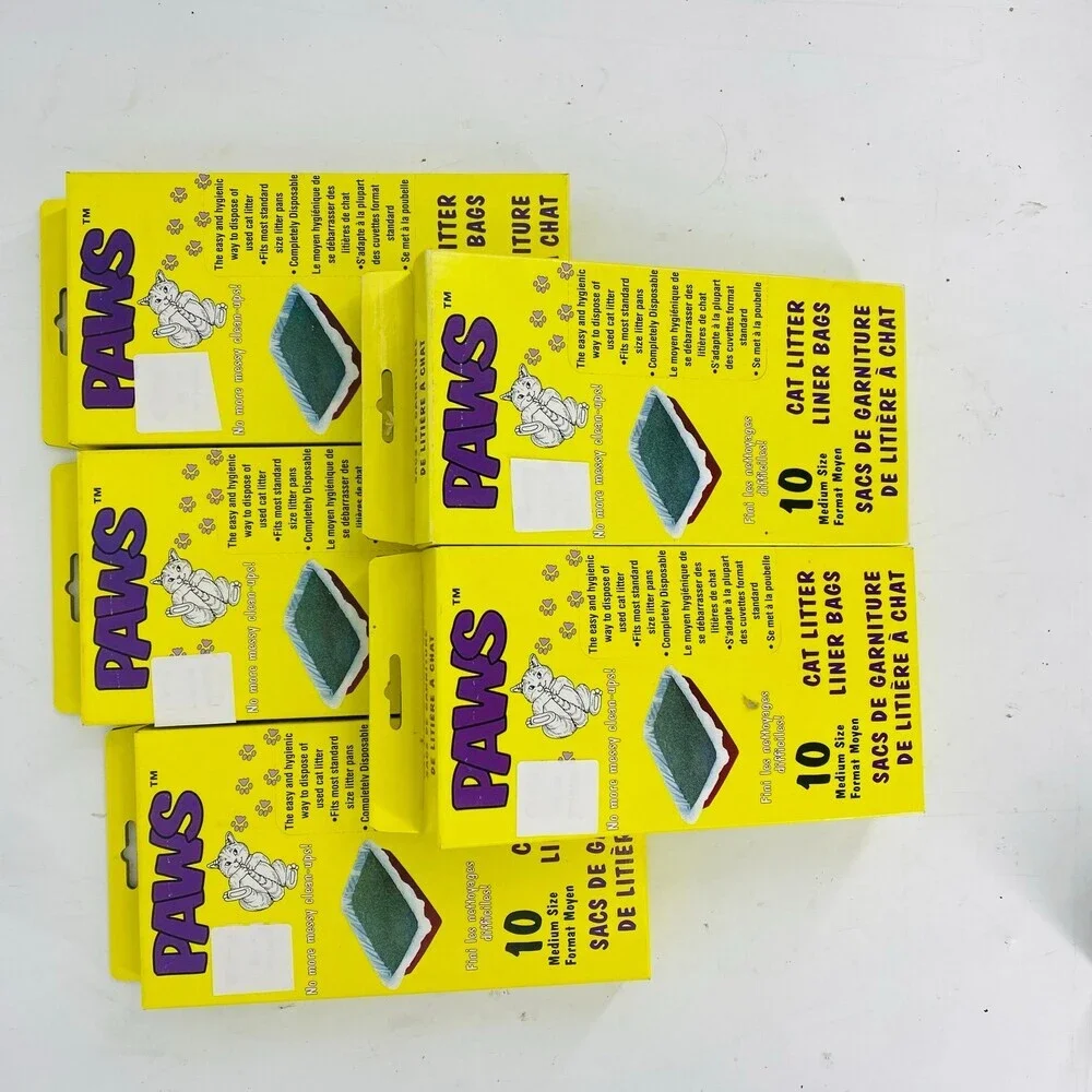 5 Pack - PAWS Cat Litter Liner Pads 10 Each (50 Total) Discontinued